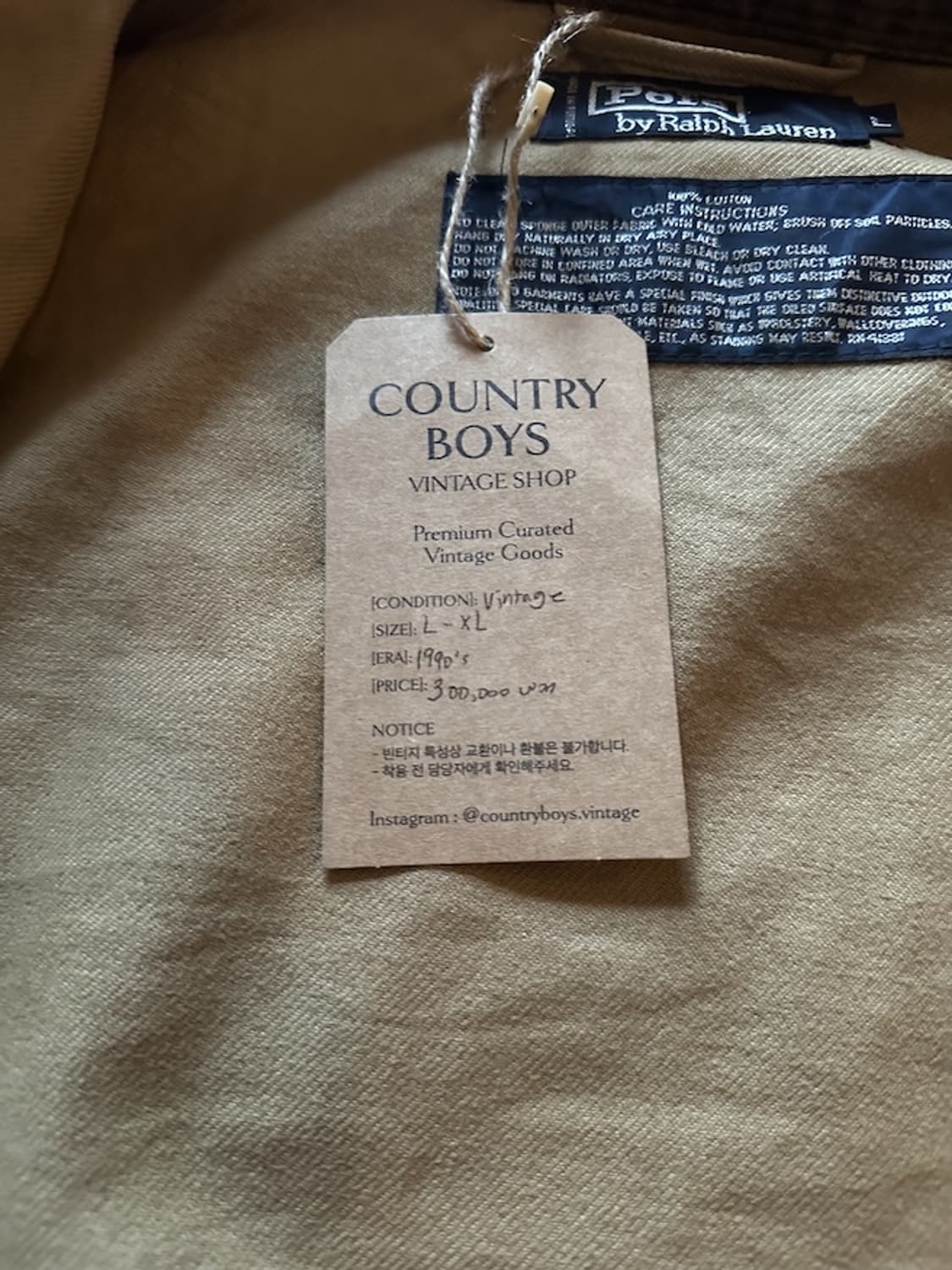 90s Polo Ralph Lauren Waxed Jacket 상품이미지9