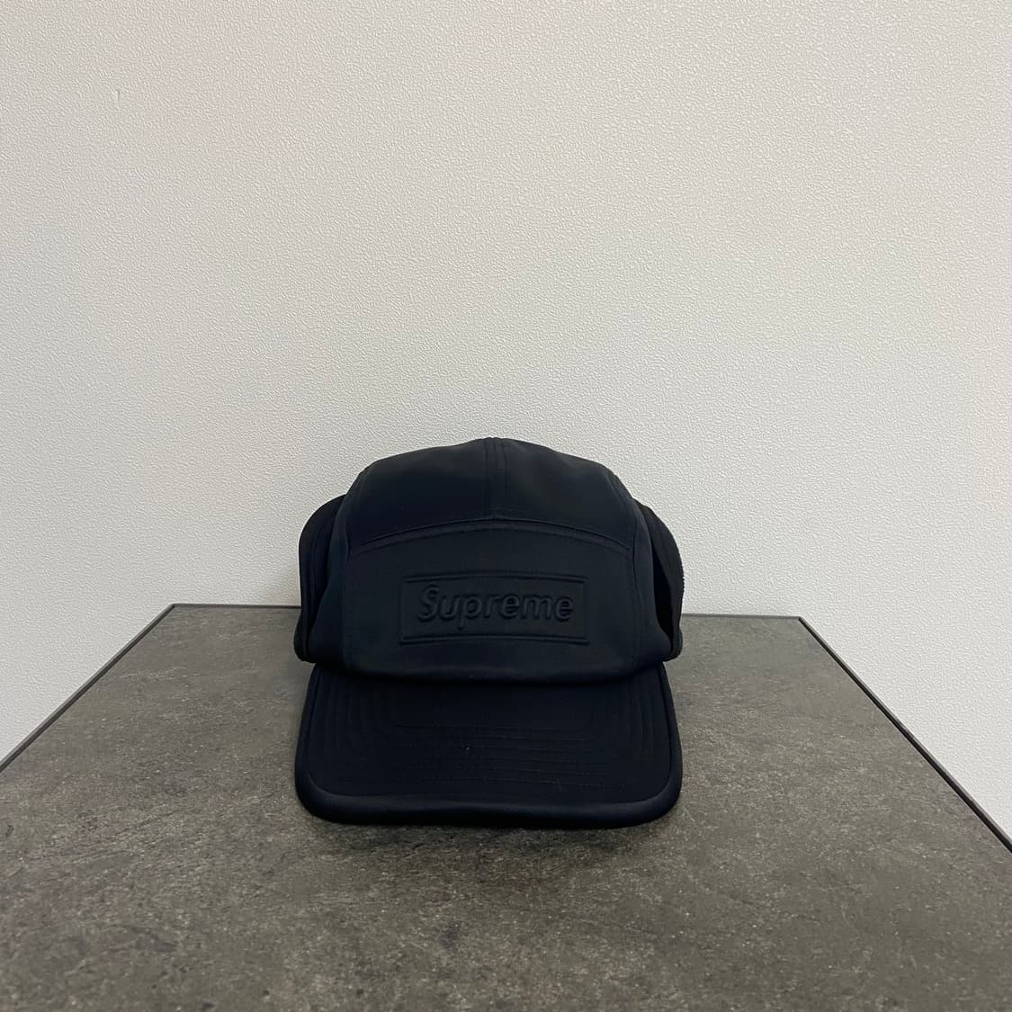 (OS) 슈프림 박스로고 이어플랩 캠프캡 모자 블랙 상품이미지1