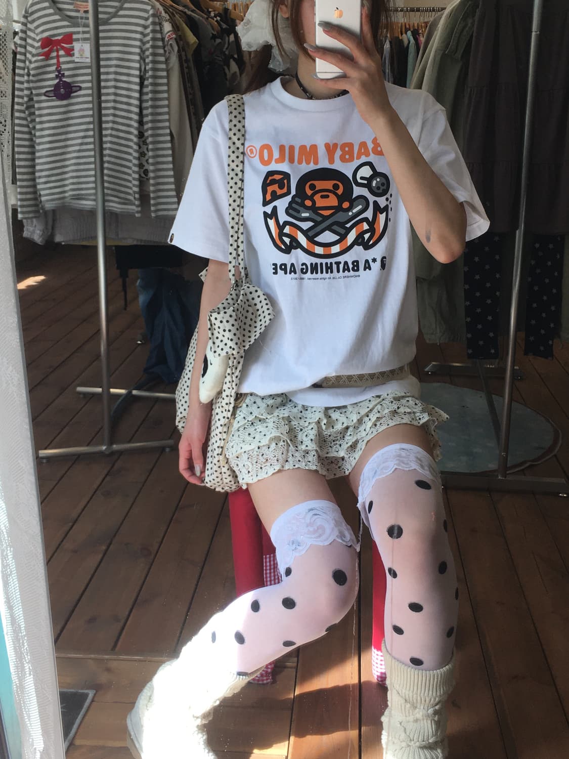 베이프 마일로 치즈 반팔 상품이미지4