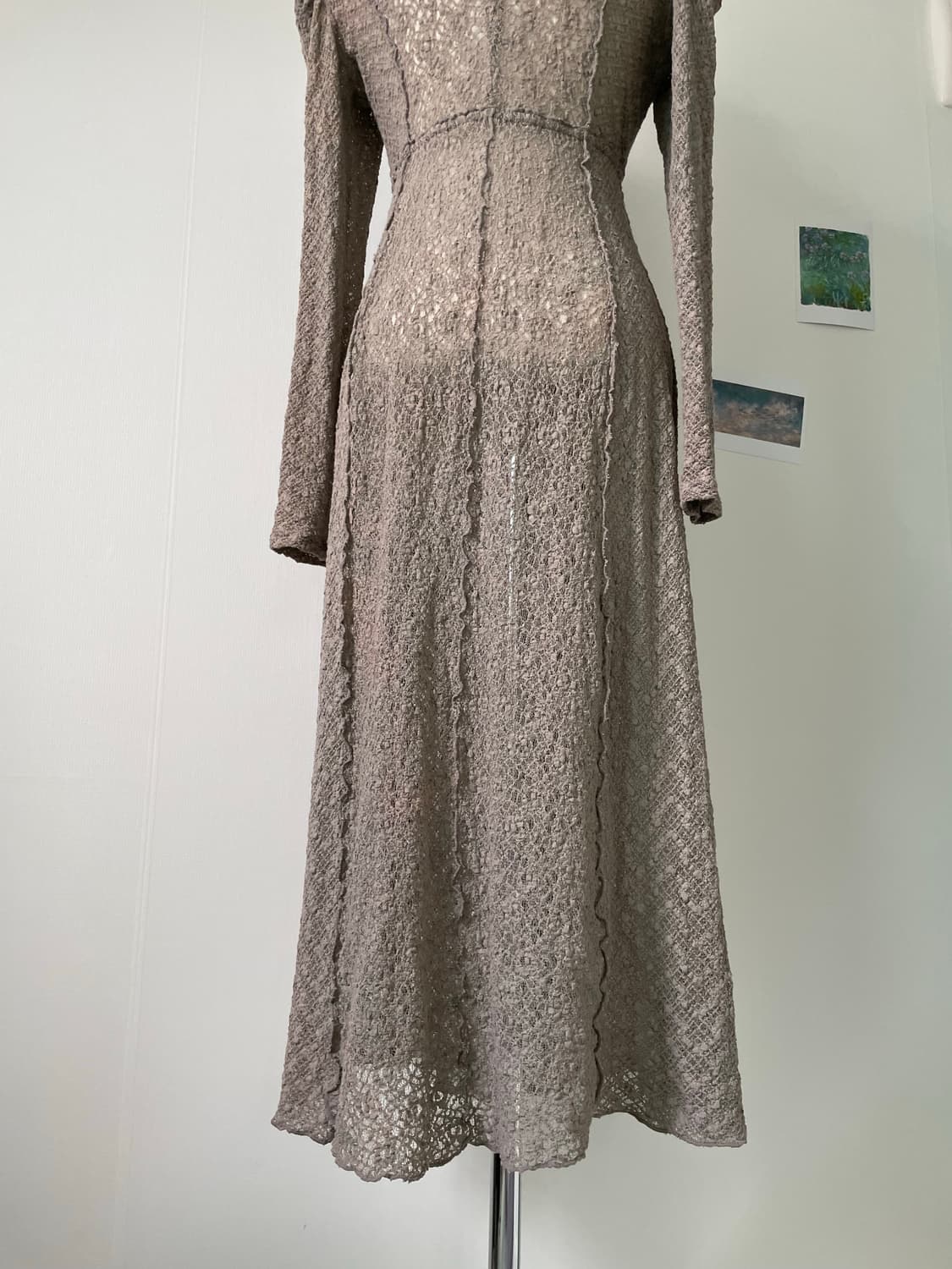 Tone-down beige long lace dres 상품이미지8