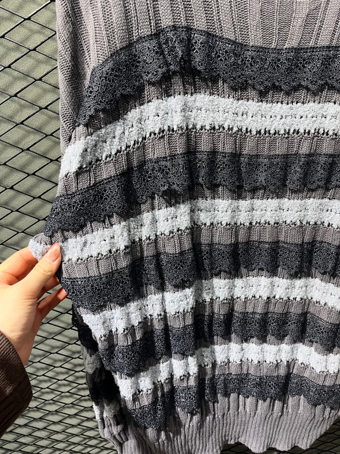 JPN 레이스 트림 니트 상품이미지2