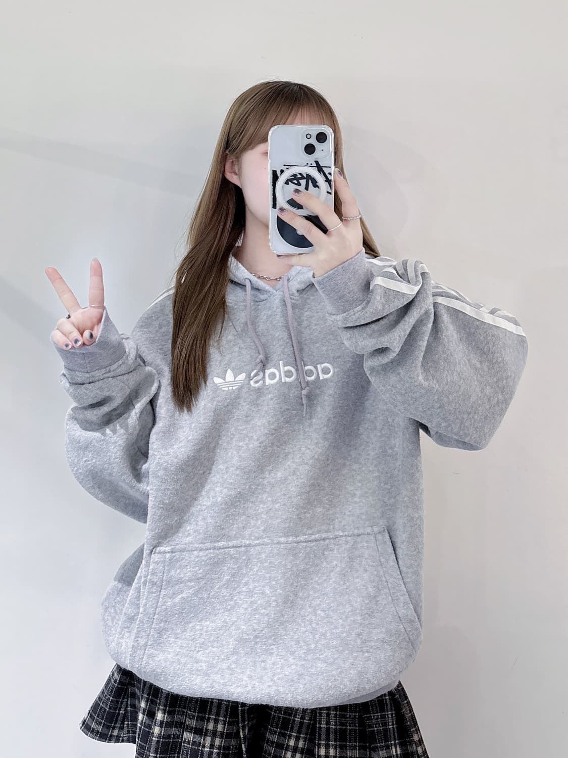 아디다스 빅로고 플리스 후드 상품이미지2