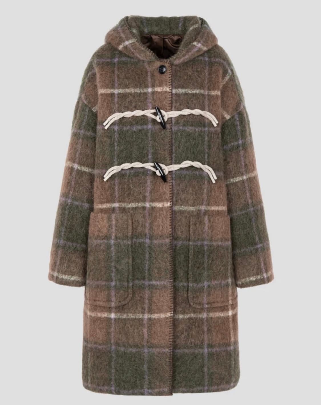 비이커 오리지널 알파카 후드 더플 코트 브라운 떡볶이 코트 상품이미지4