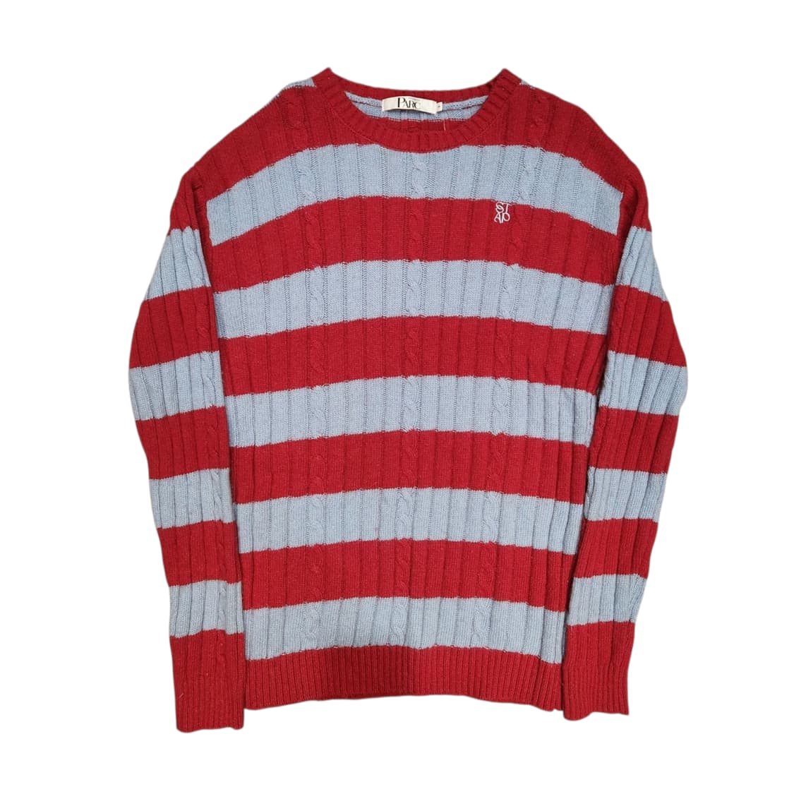 레드 스트라이프 케이블 니트 STUDIO & PARC 상품이미지1