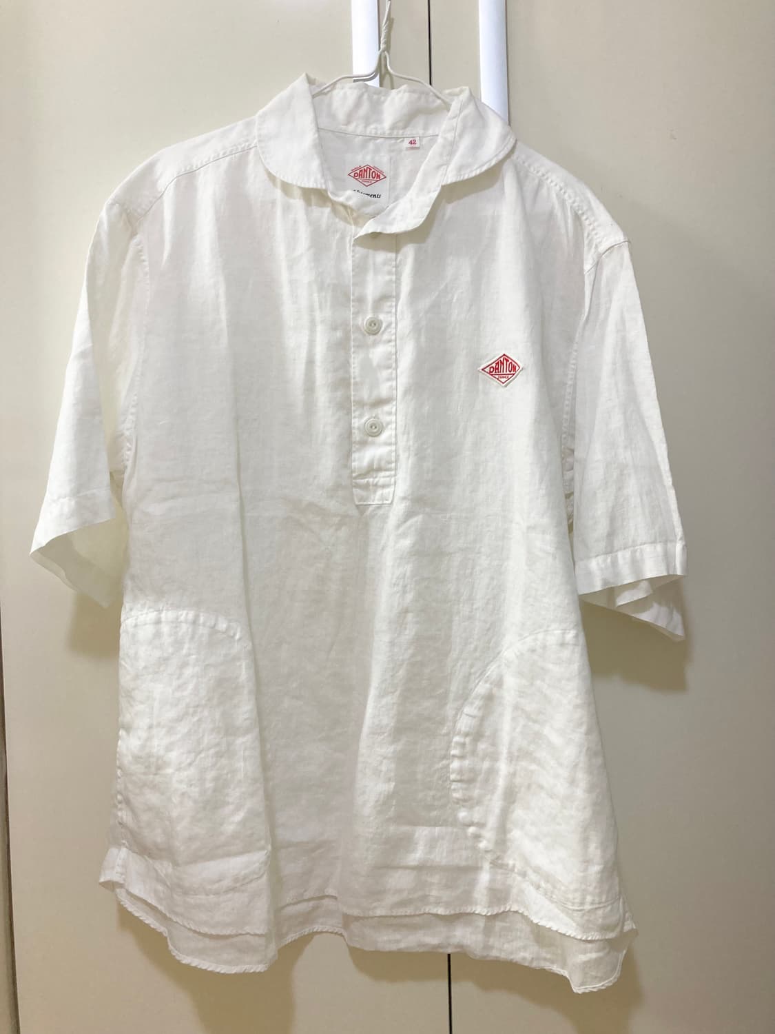 단톤 반팔 셔츠 화이트 상품이미지1