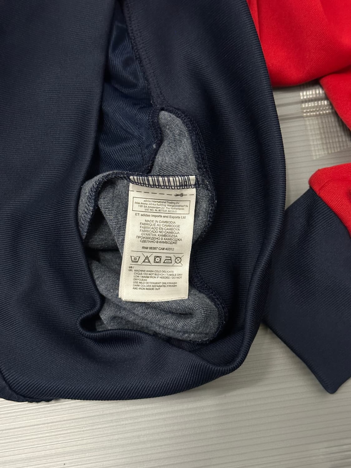 아디다스 트랙탑 져지 레드 네이비 M 상품이미지5