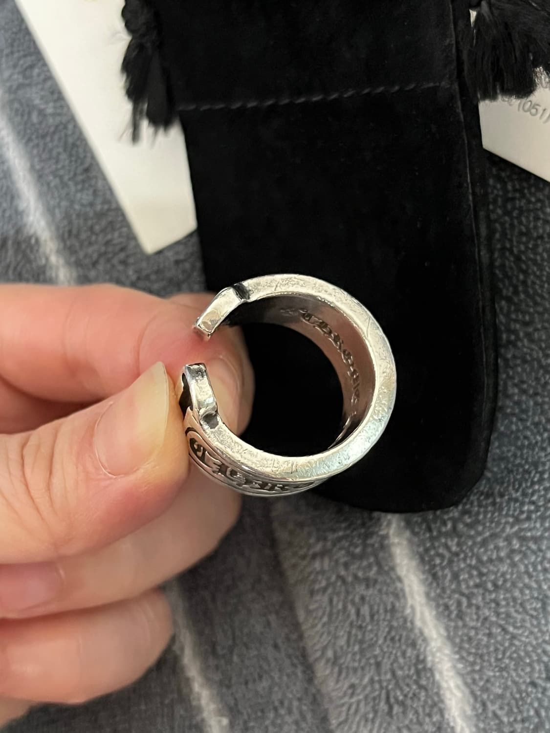 [21호] 크롬하츠 라지 스크롤라벨링 말발굽링 반지 상품이미지5