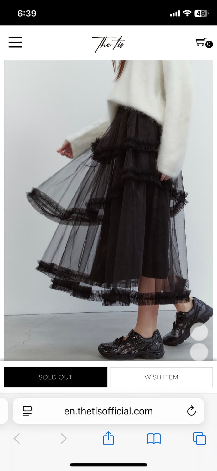 더티스 thetis 매쉬 트리플 언발란스 스커트 S 상품이미지3