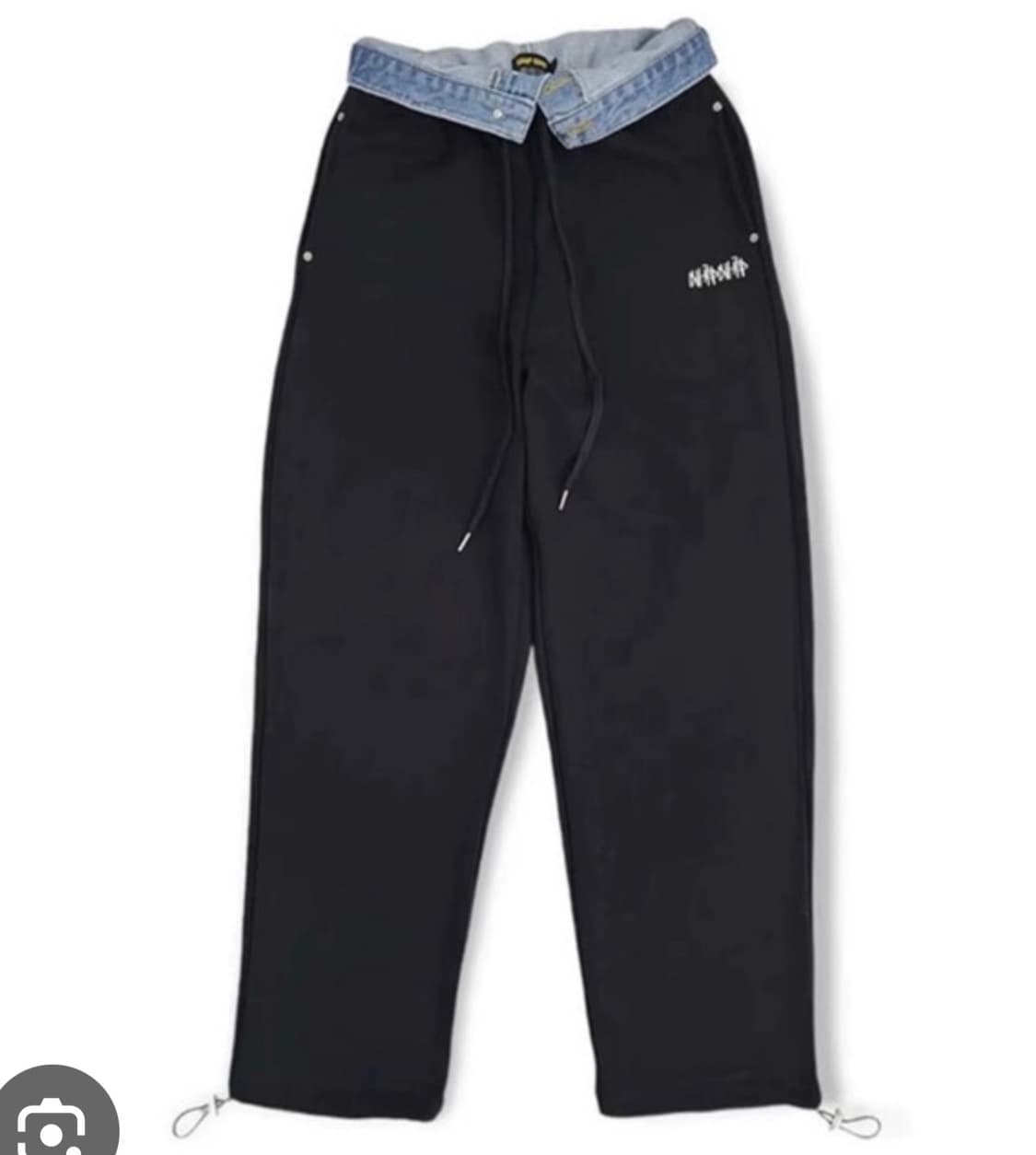 찹찹 여진 브랜드 Layered denim tr(Black) 상품이미지1