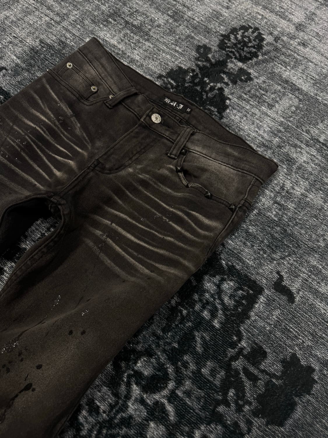 Kui 00s archive lame coating flare denim 상품이미지4