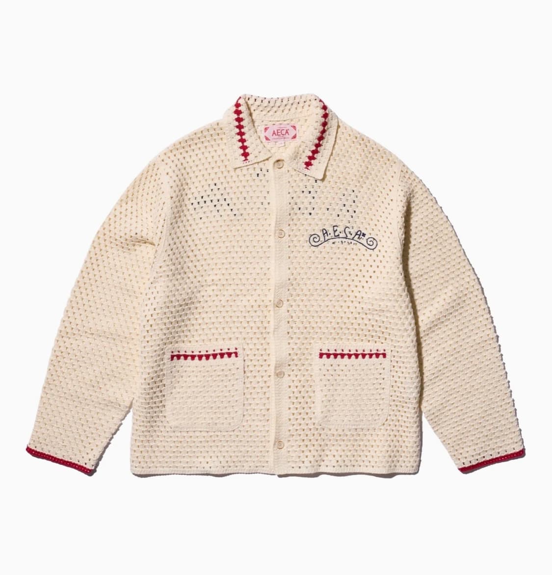 에이카화이트 크로셰 카라 니트 가디건 s 상품이미지2