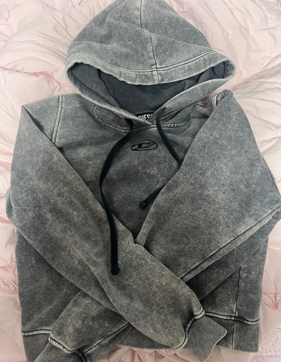 디젤 S-맥스-후드-G2 로고 오버다이드 후드 블랙 상품이미지1