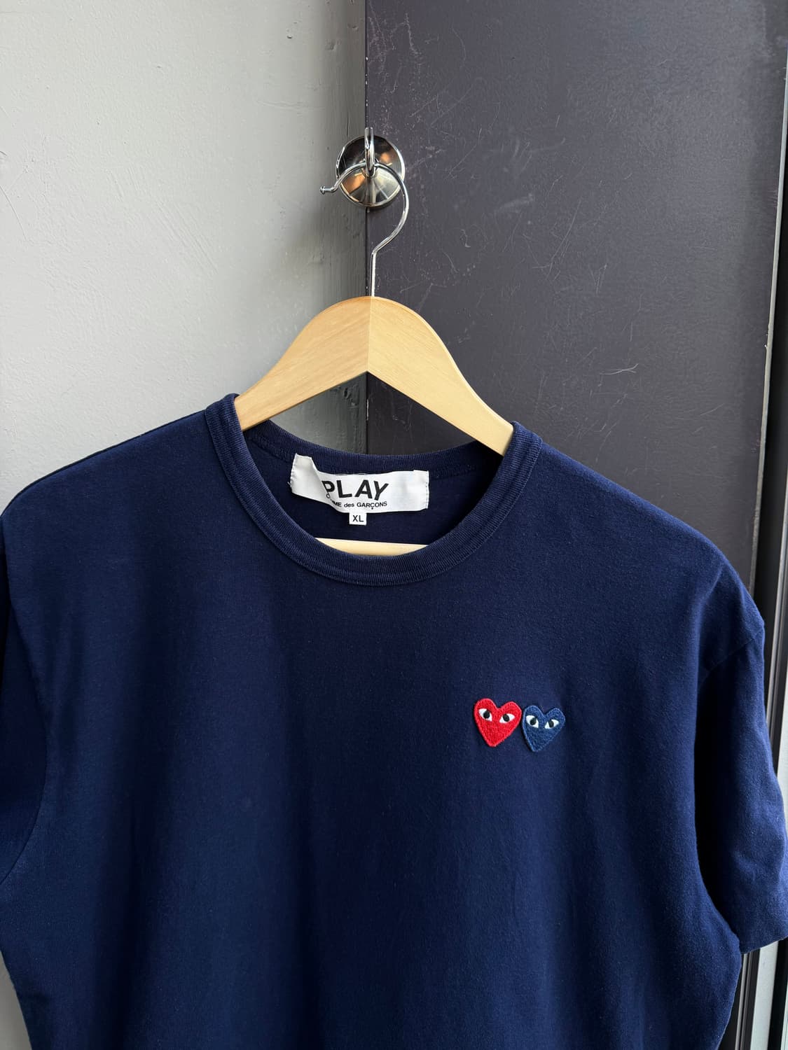 100/ 꼼데가르송 더블와펜 네이비 반팔 상품이미지3