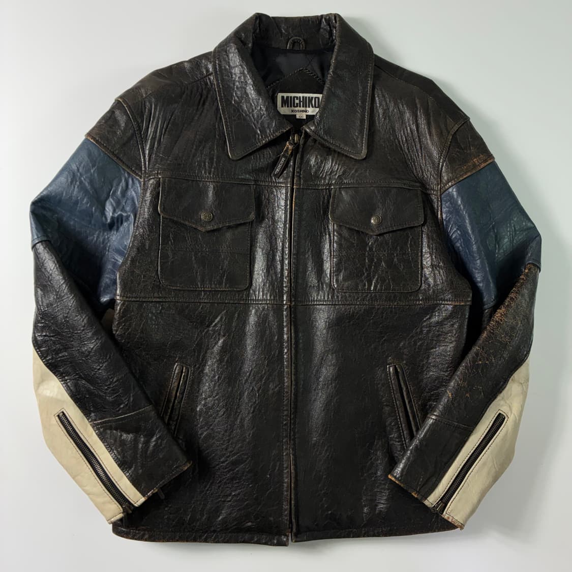 Michiko 미치코 코시노 90‘s 램스킨 레더 라이더 자켓 상품이미지2