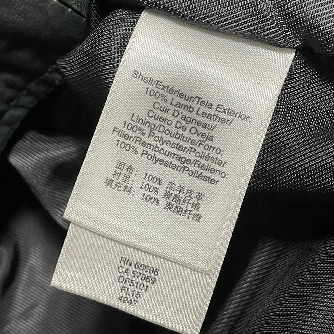 [M] DKNT 빈티지 블랙 레더 라이더 자켓 양가죽 상품이미지3