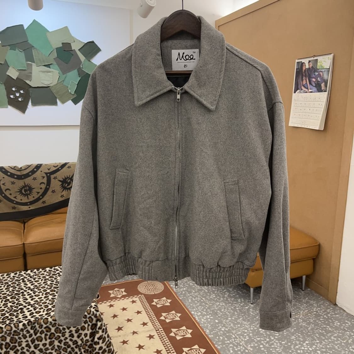 MOO 빈티지 모던시크 캐주얼 블루종 모직 자켓 M C09543 상품이미지3