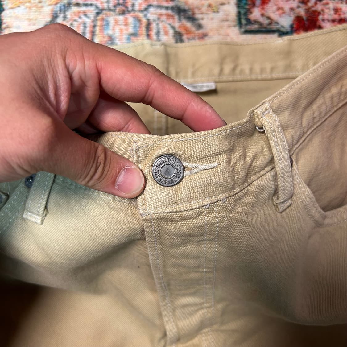 [34] 00s 리바이스 501 베이지 데님 팬츠 상품이미지3