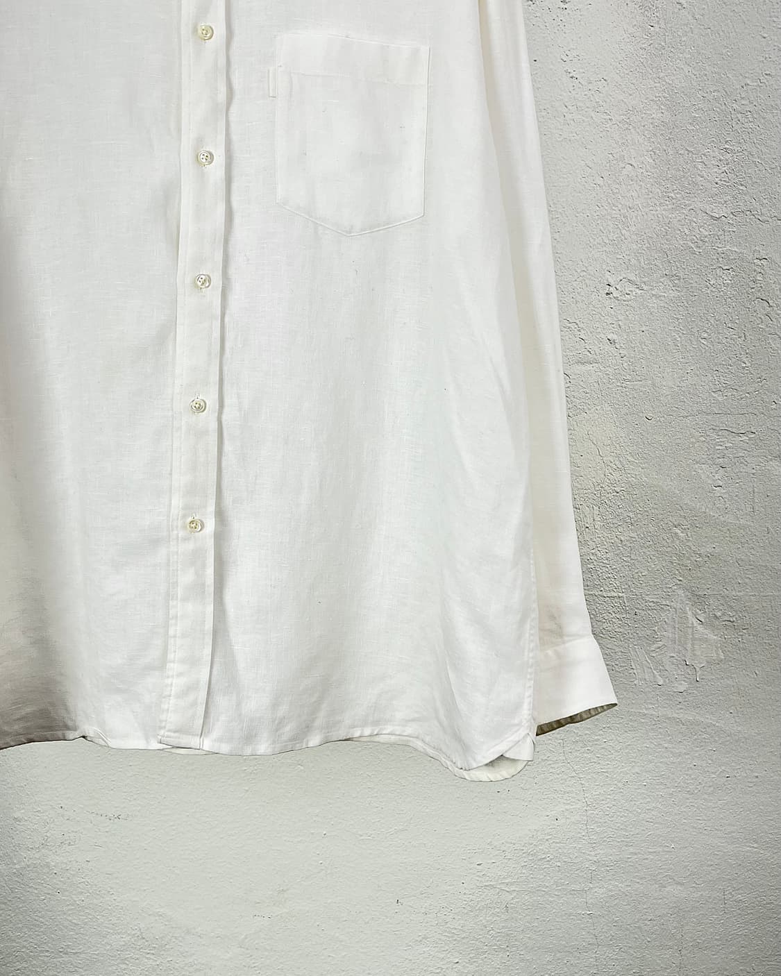 포터리 아이보리 베이직 리넨 원 포켓 셔츠 상품이미지5