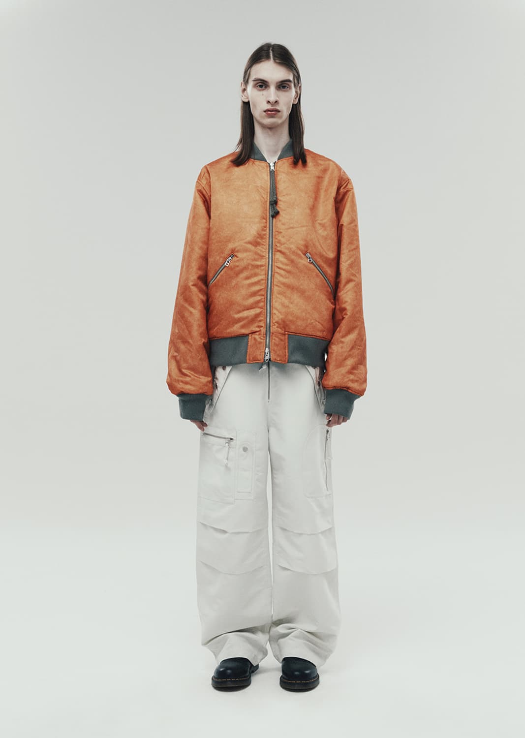 더바이닐하우스 MA-1 항공점퍼 카키/오렌지 상품이미지3