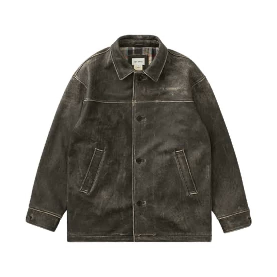 구매) 카키스 오웬 레더 코트 블랙 S,M 상품이미지1