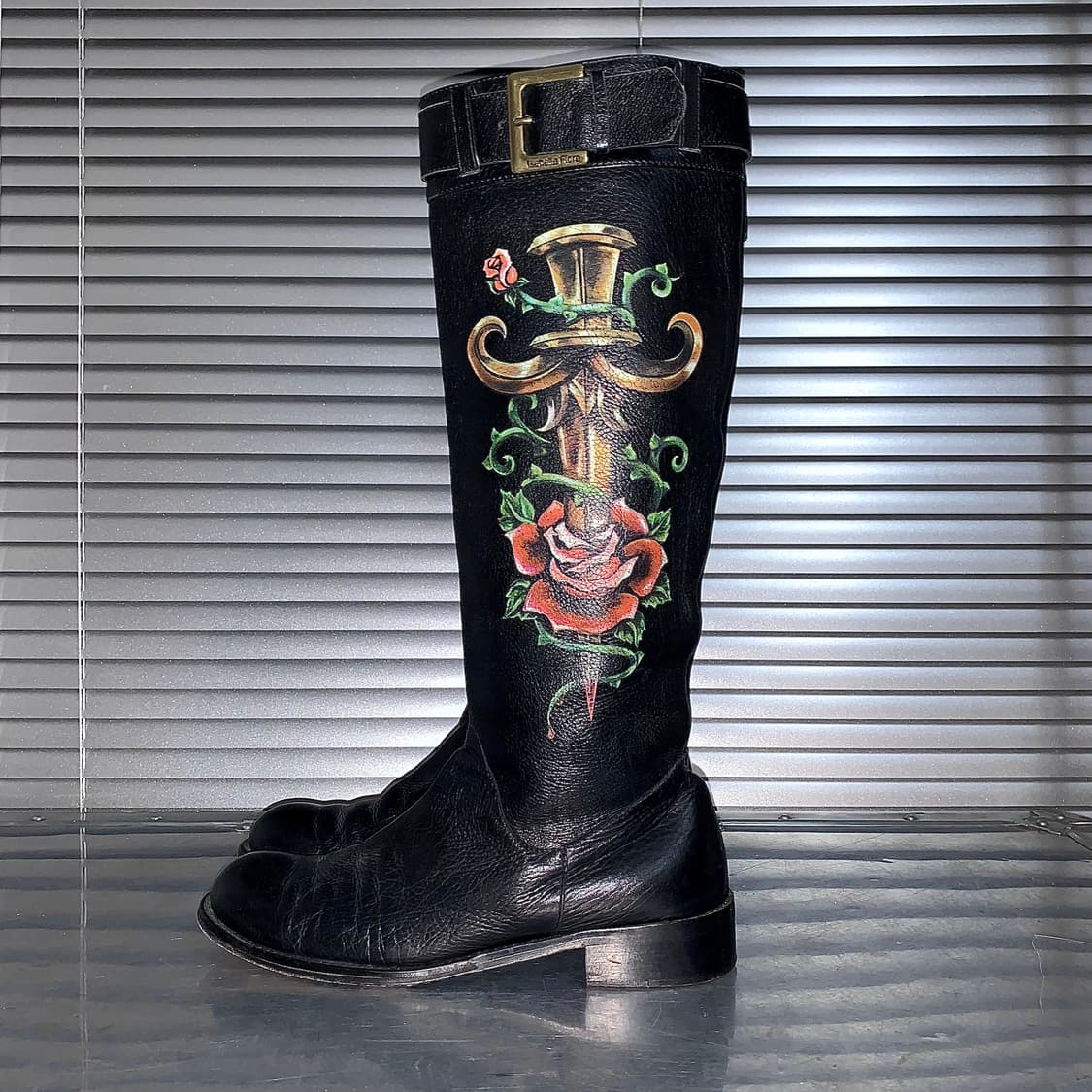 00s 레어 이사벨라 피오레 타투 가죽 부츠 상품이미지4