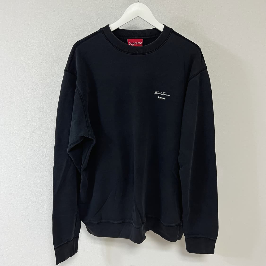 슈프림 08SS 월드 페이머스 백 박스로고 크루넥 블랙 상품이미지3