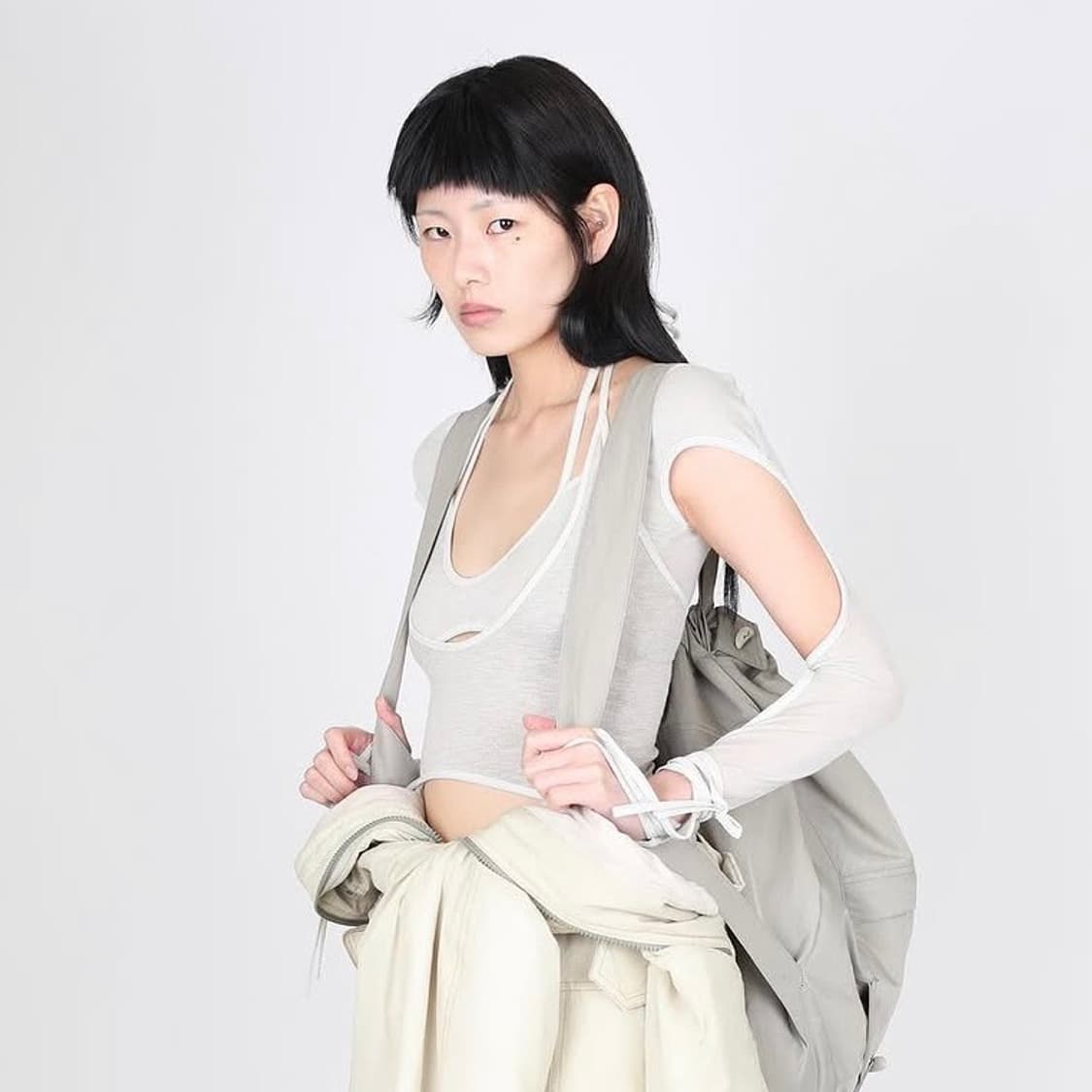 (제니 착용)혜인서 레이어드 세트 오트밀 상품이미지1