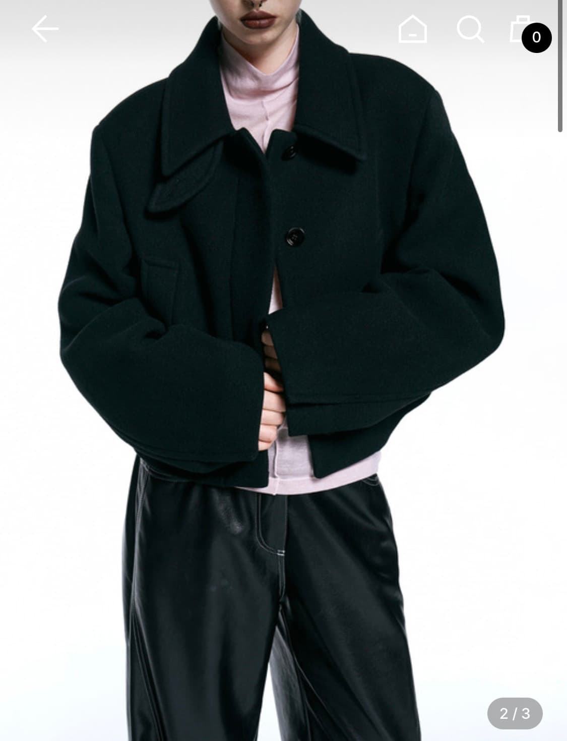 인사일런스우먼 미니멀 크롭 코트 상품이미지2