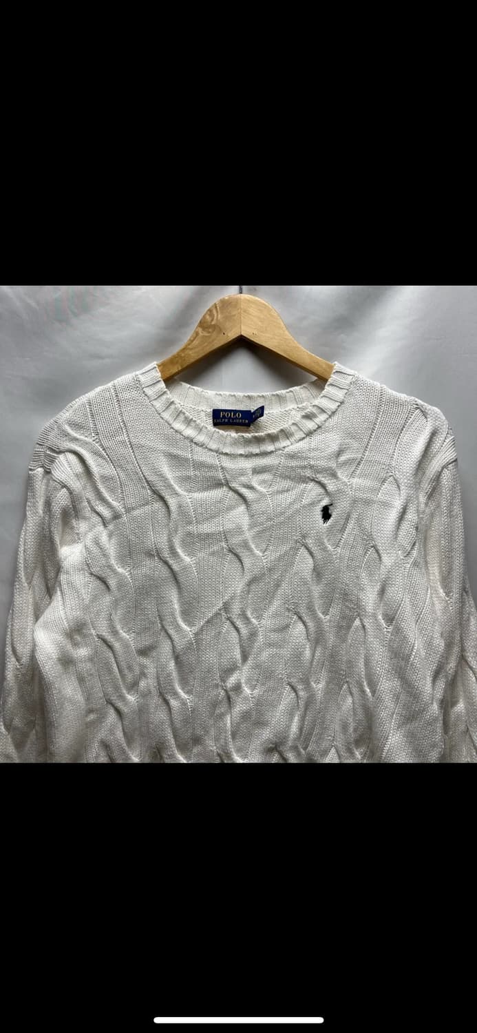 [정품/우먼스M] 폴로 랄프로렌 화이트 케이블 꽈배기 니트 상품이미지2