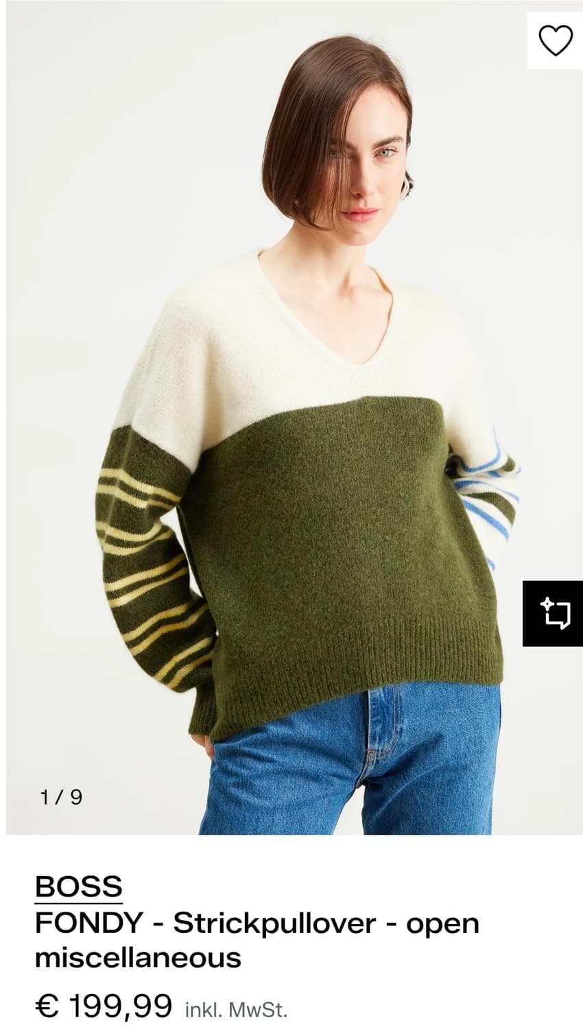 휴고보스 여성 울 알파카 브이넥 니트  상품이미지2