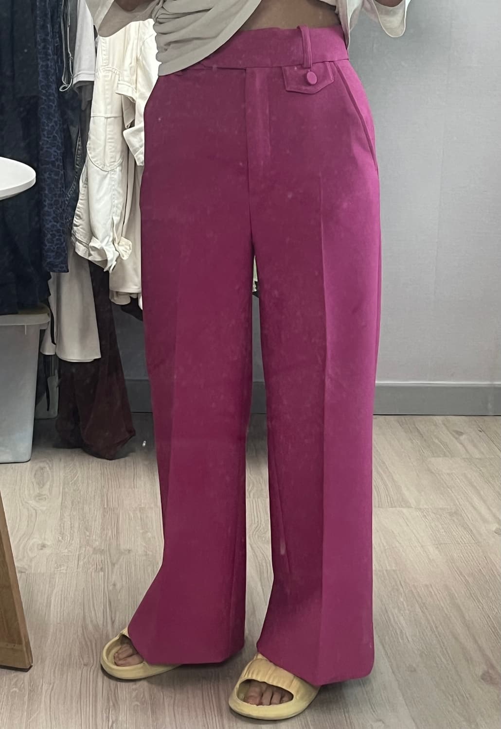 앤아더스토리즈 핑크 턱 슬랙스 상품이미지5