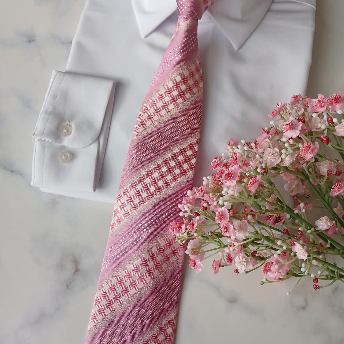 닥스 실크 핑크 패턴 넥타이 8.4cm A등급 A19812
 상품이미지5