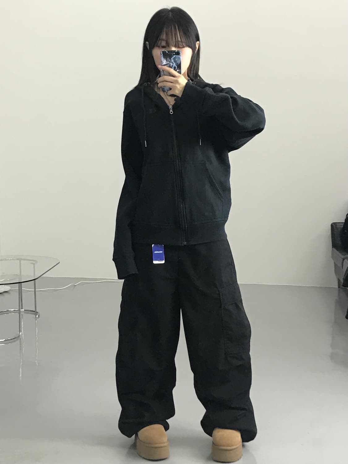  챔피언 블랙 후드티 상품이미지2