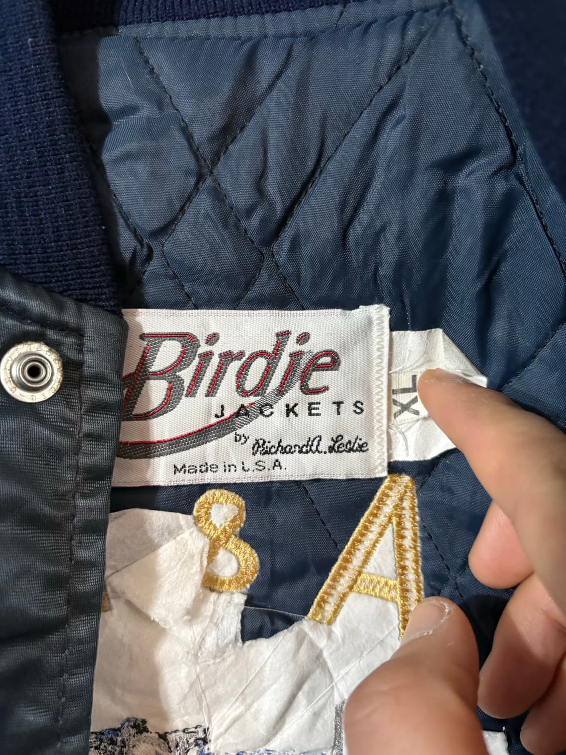 80-90‘s USA Birdie varsity Jacket. 상품이미지5