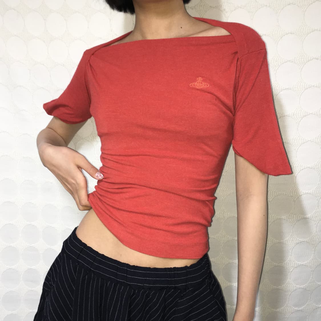 비비안 웨스트우드 레드 드레이핑 반팔 상품이미지1