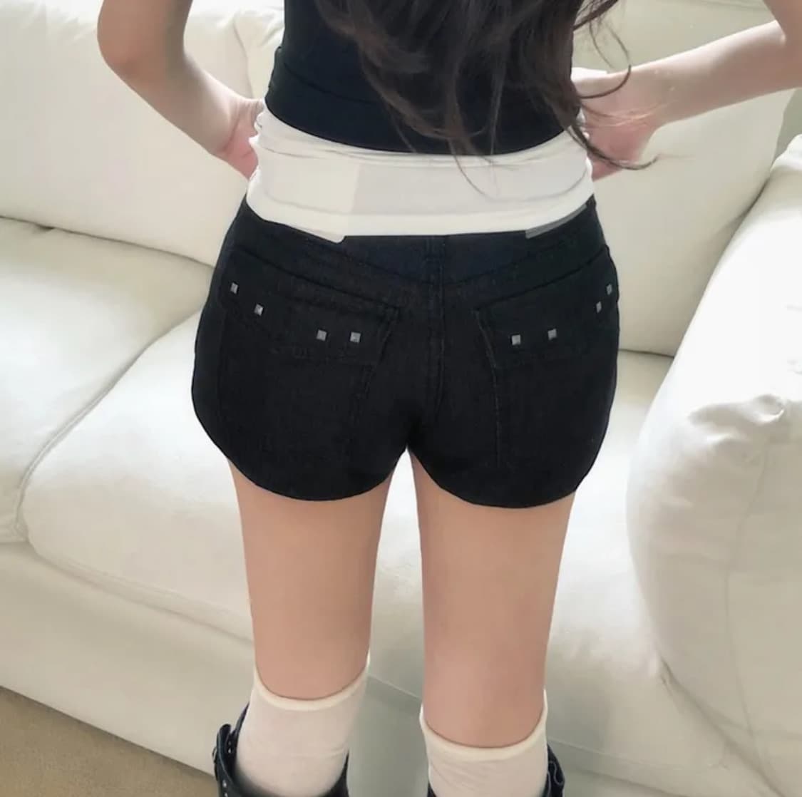 스터드 숏팬츠 데님 상품이미지3