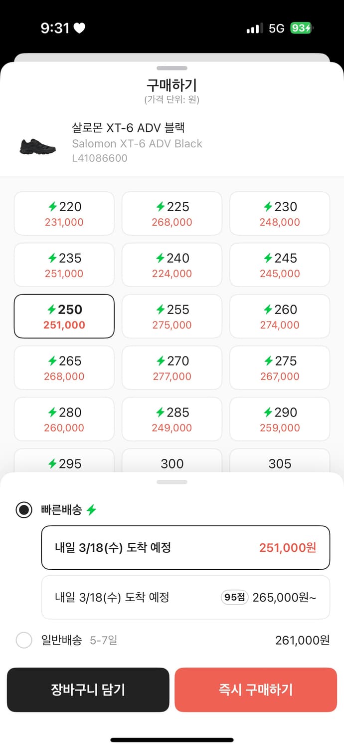 살로몬 xt-6 250 상품이미지1