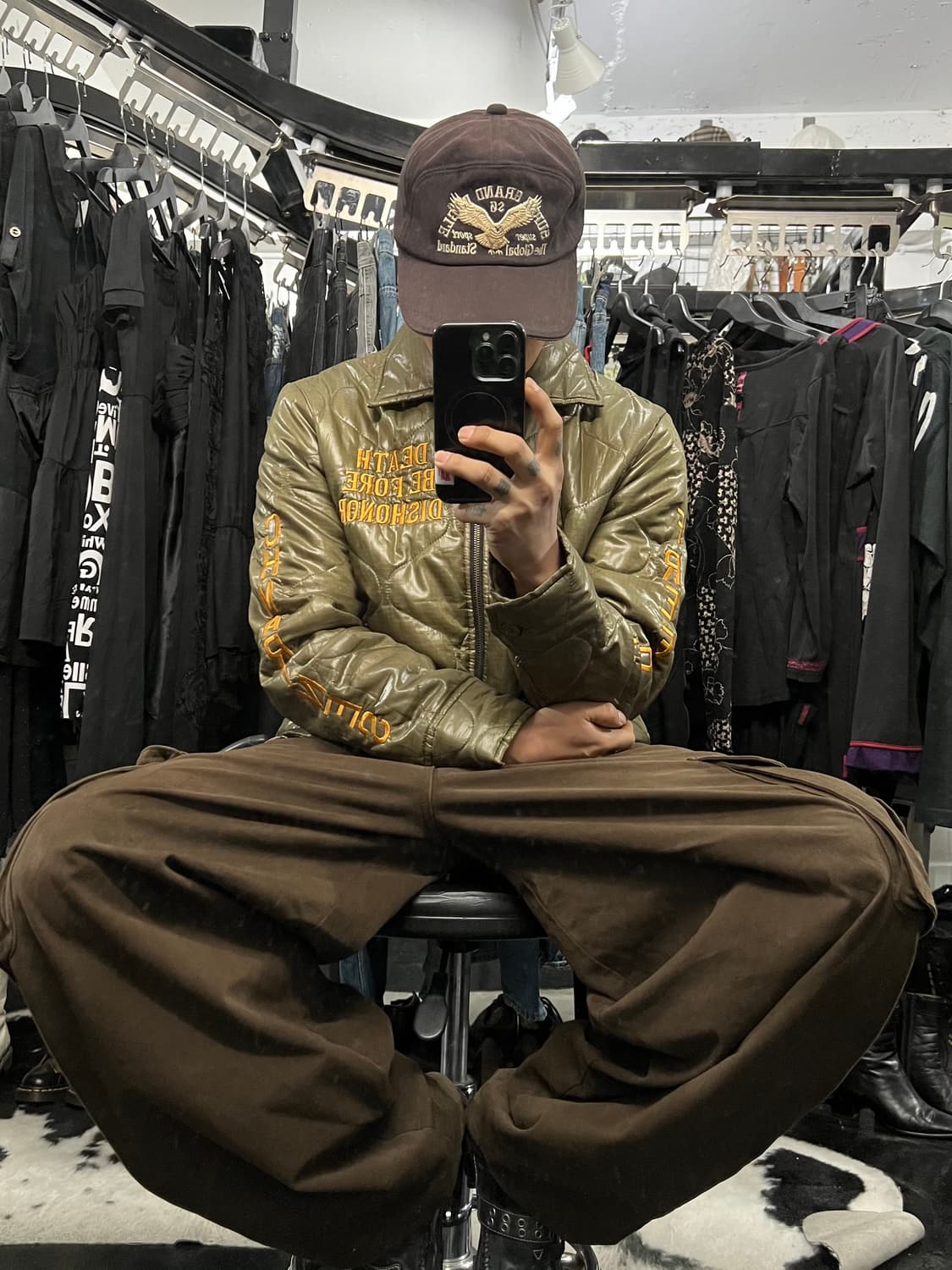 Vintage Eagle Embroidery Cap 상품이미지6