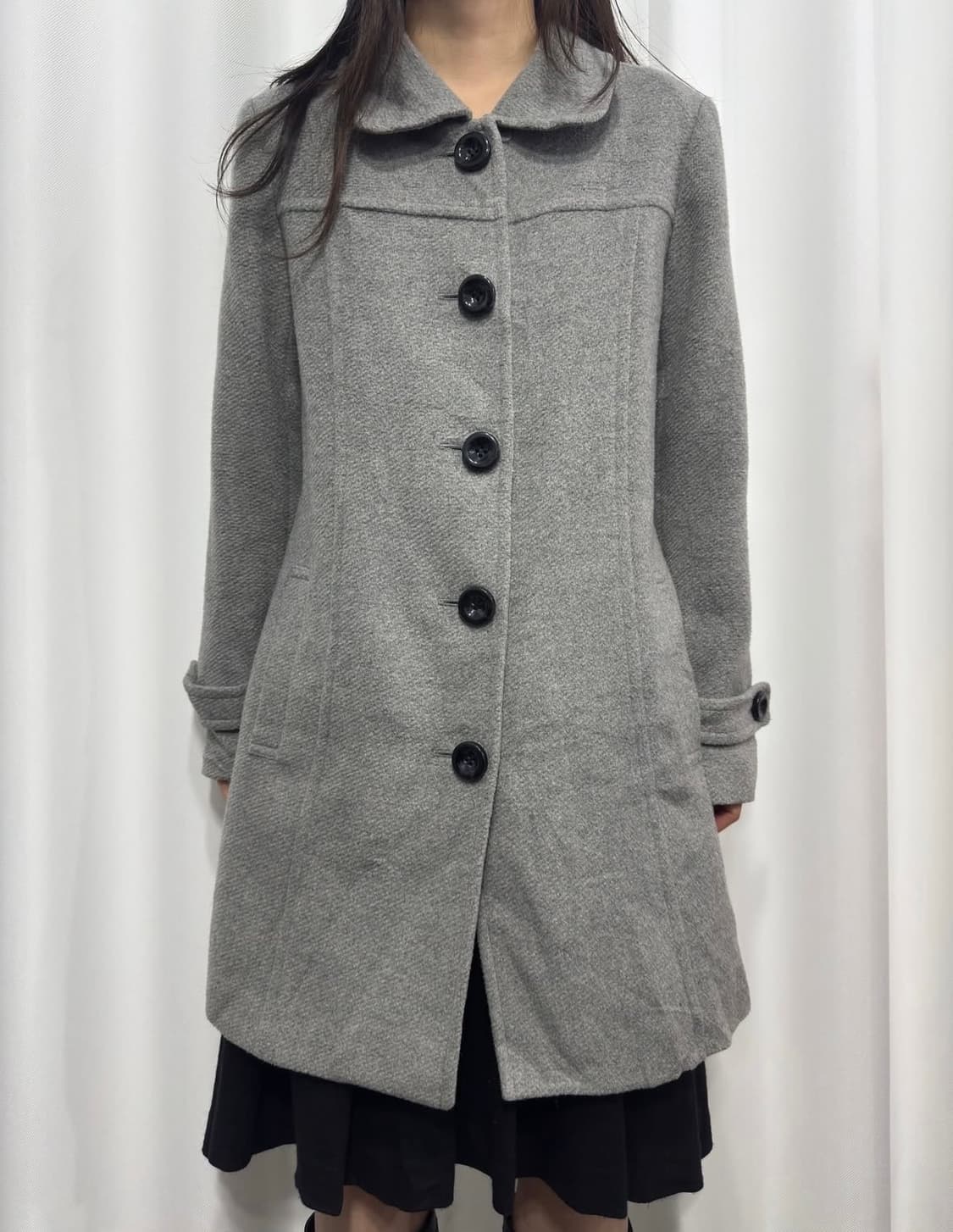 Soft gray button coat 상품이미지2