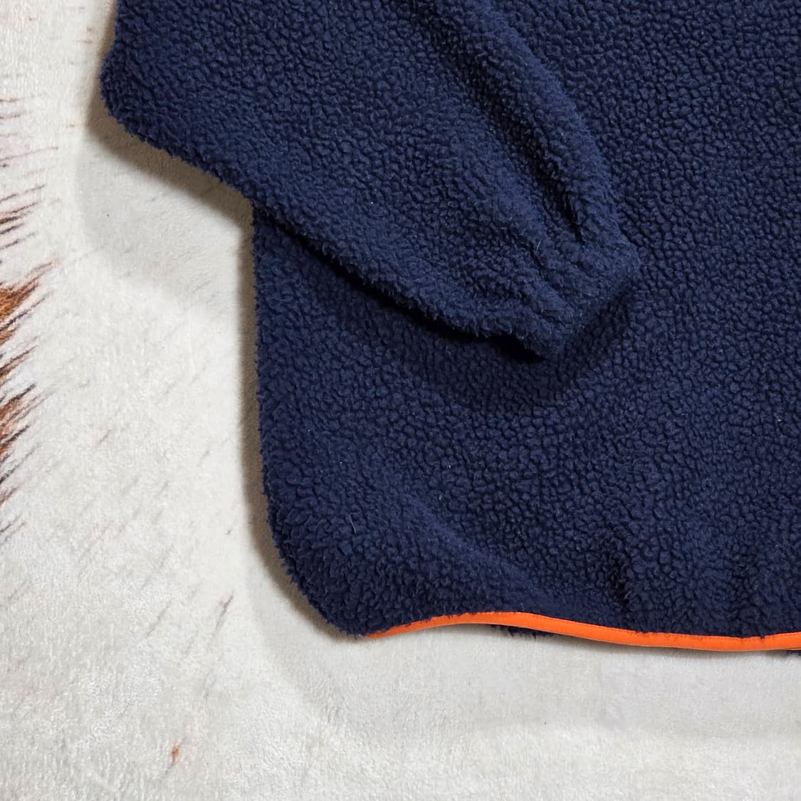 네이비 오렌지 하이넥 후리스 집업 상품이미지6