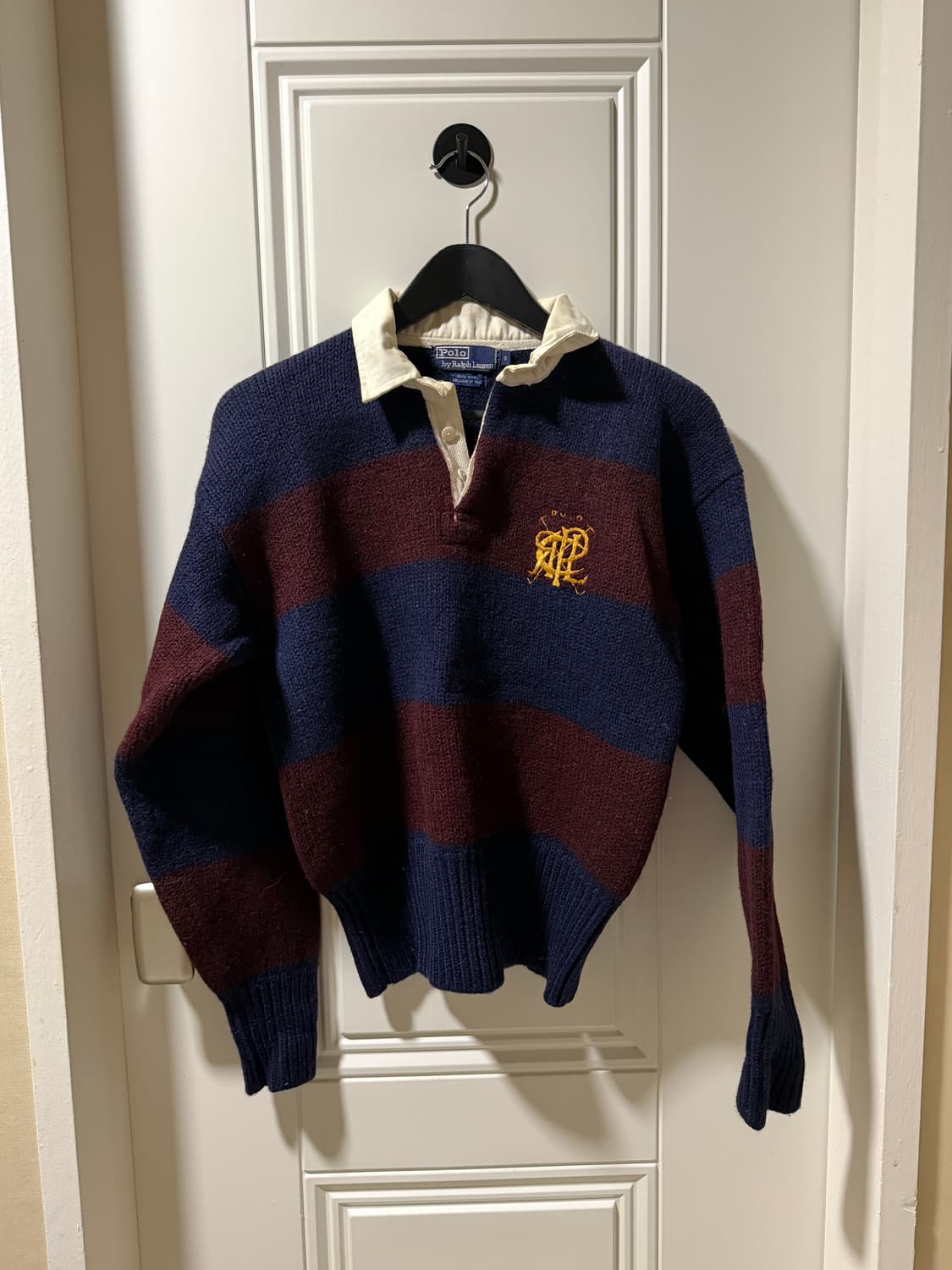 폴로 랄프로렌 90‘s 스트라이프 럭비 울 카라 크롭 니트 상품이미지1