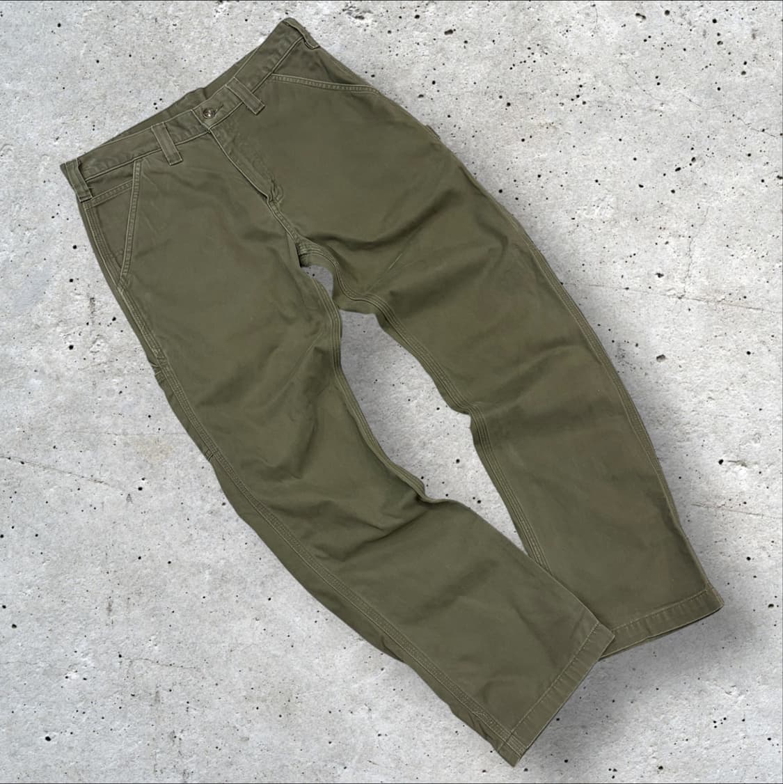 [32x30] 칼하트 B324 릴렉스드 카키색 워크 팬츠 D8 상품이미지2