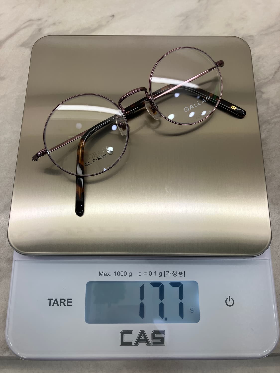 B38 갤랑 GALLAN 유광 퍼플 라운드 메탈테 안경 상품이미지8