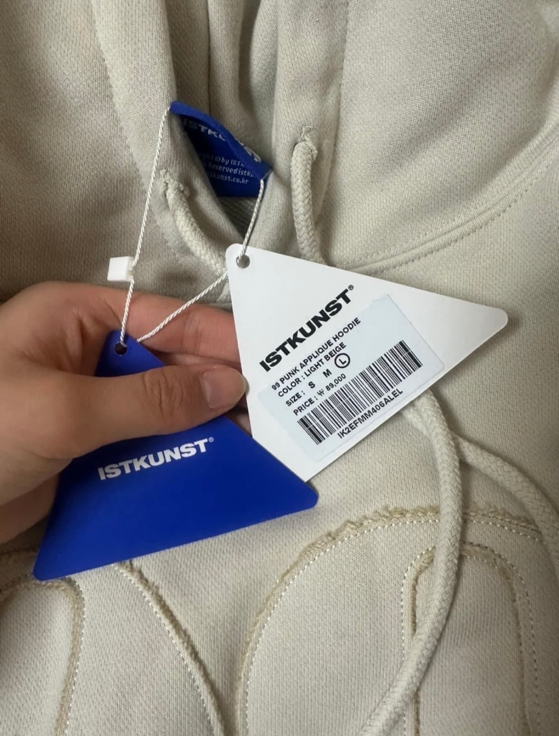 새상품 ISTKUNST 99 펑크 아플리케 후드티 L 상품이미지3