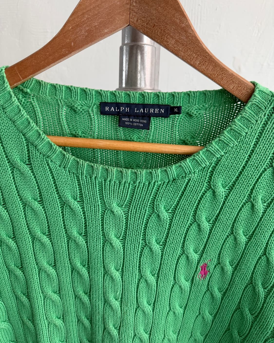 Polo 랄프로렌 우먼 그린컬러 코튼 케이블 니트 상품이미지6