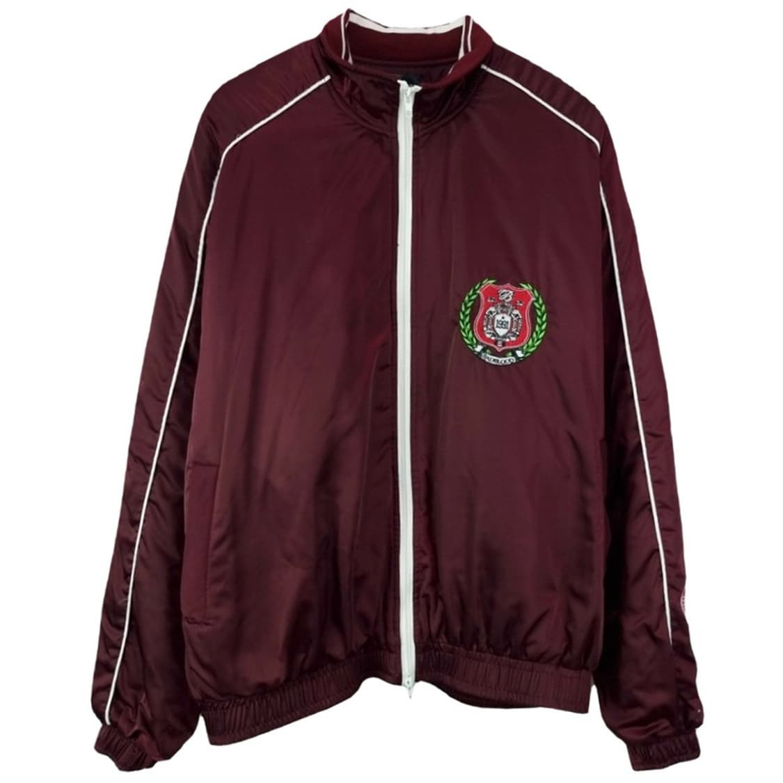 [배드블러드] 그래픽 자수 오버핏 사틴 블루종 자켓 버건디 M19213 상품이미지2