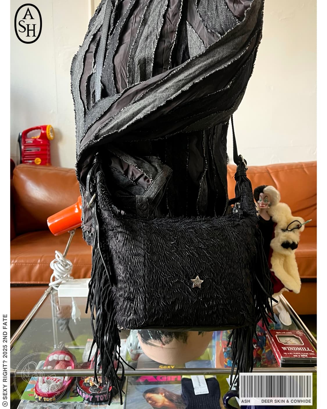 Ash Real Deer & Cow Leather Fringe Bag 상품이미지1