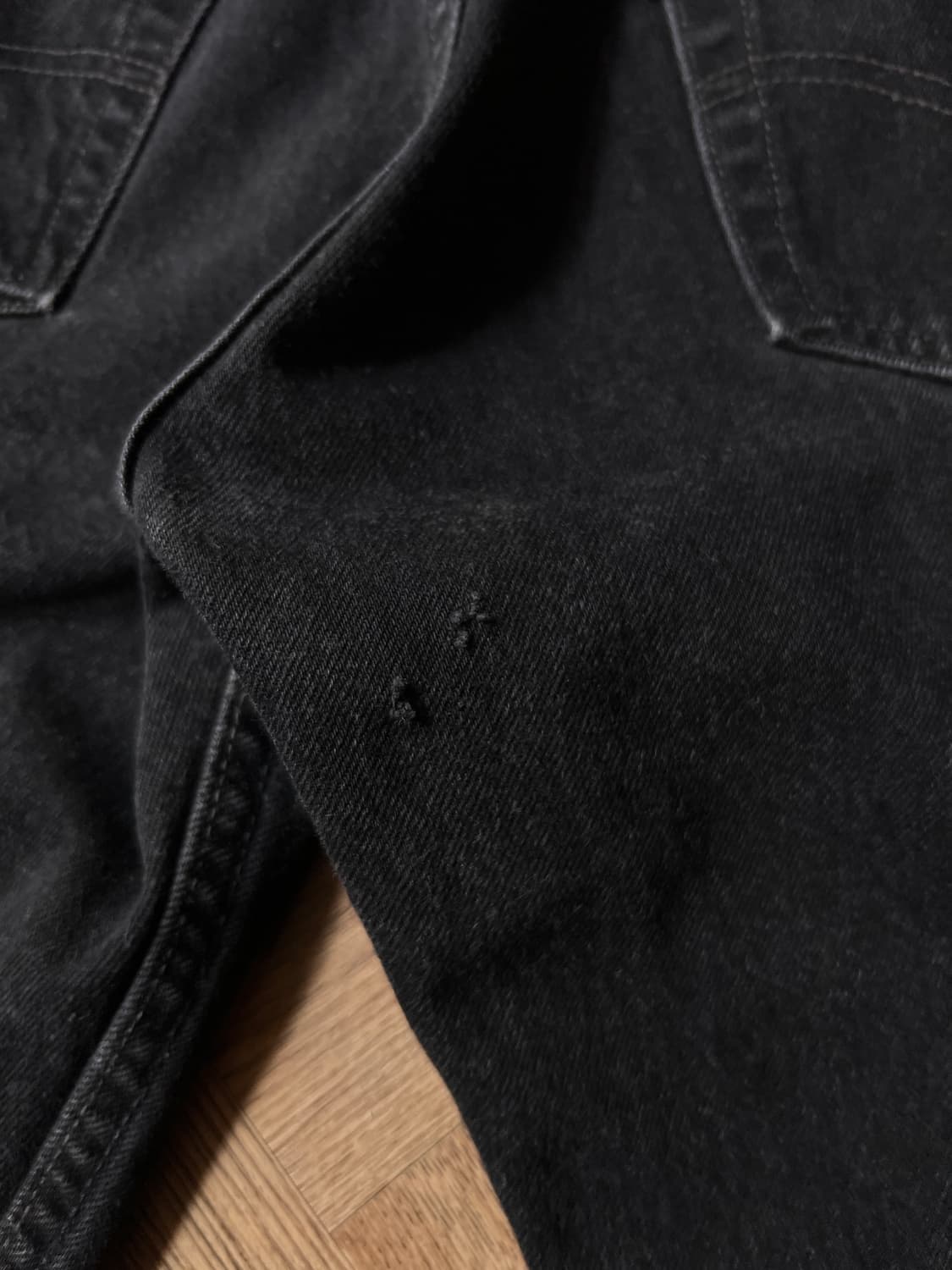 [30]90's 리바이스 501 USA Made 흑청 데님 팬츠 S16 상품이미지8