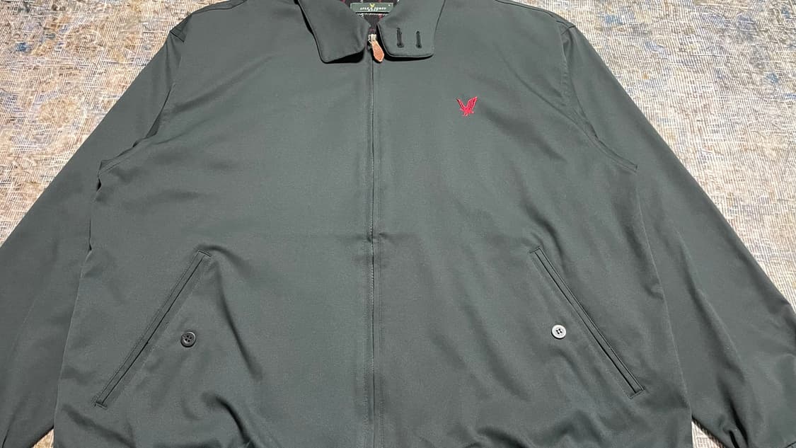 JPN 00s 일본 빈티지 클래식 아메카지 체크안감 블루종 해링턴 자켓 상품이미지6