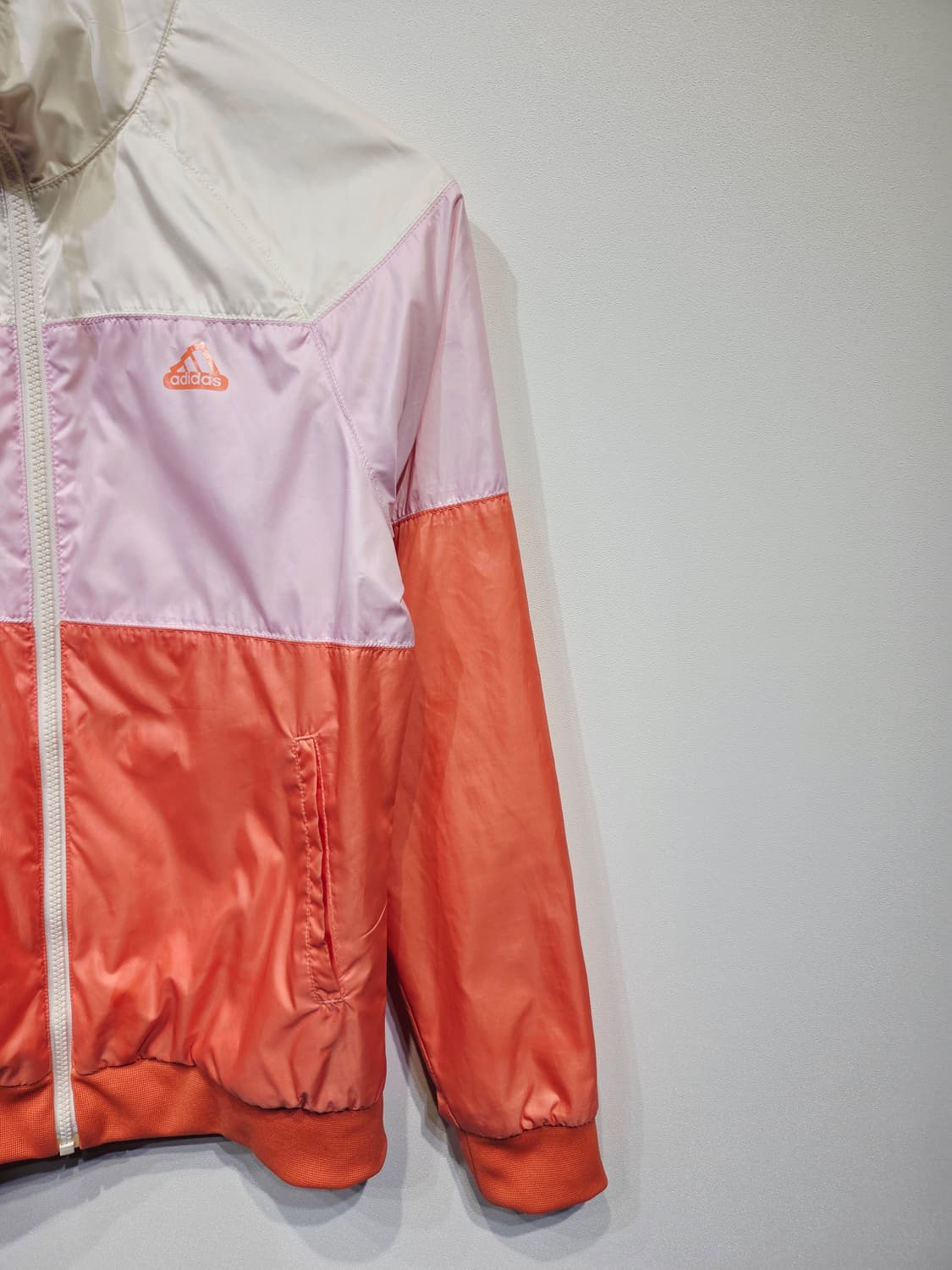 아디다스 컬러블록 바람막이 핑크 오렌지_90 상품이미지4